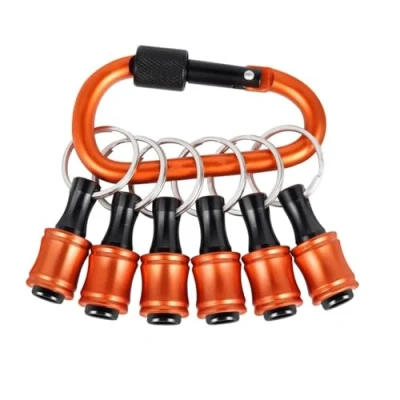 Image of Guihydur 6PCS Bit Holders Keychain, 1/4 Inch Hex Shank Holders, Quick Change Design