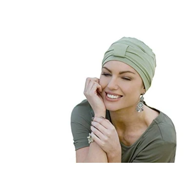 Image of MASUMI Chemo Organic Headwear Ellie Cancer for Women with Hair Loss Alopecia Hats &amp; Coverings 95% Viscose from Bamboo Hat (Green)