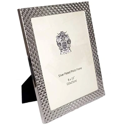 Image of Mano The Witney Silver Plated Photo Frame Crisscross Design 8 x 10 inch (20 25 cm)