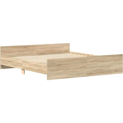 Image of vidaXL Bed Frame without Mattress Sonoma Oak 180x200 cm Super King