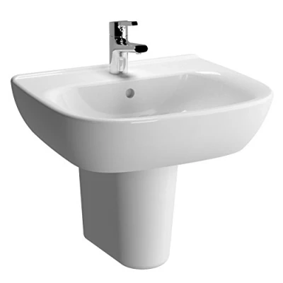 Image of Vitra ZENTRUM Washbasin, 1 Tap Hole, 550mm Wide, White Flush Bathrooms