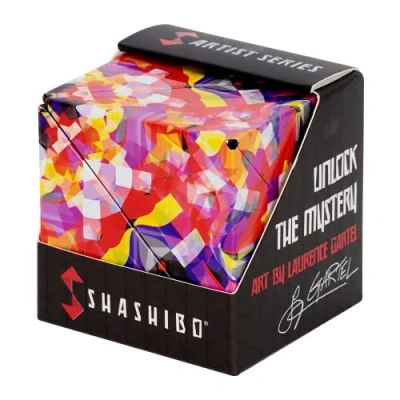 Image of SHASHIBO Shape Shifting Box Award Winning, Patented Fidget Cube w/ 36 Rare Earth Magnets Transforms Into Over 70 Shapes (Confetti Artist Series)
