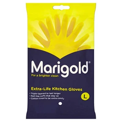 Image of Marigold Unisex El Gloves large 1 Pair Extra Life Kitchen Large, Yellow, L (Pack of 1) (Packaging may vary)