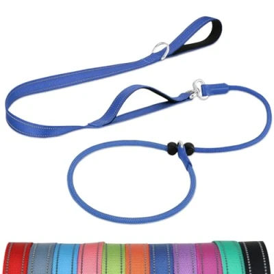 Image of Joytale Tangle Free Slip Lead for Dogs, 1.8m with Double Padded Handle, Anti Pull Training Leash Puppy Small Medium Dogs(6 18 KG), Navy Blue