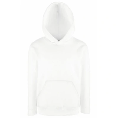 Image of Fruit of the Loom Childrens Unisex Hooded Sweatshirt/Hoodie (12 13) (White)