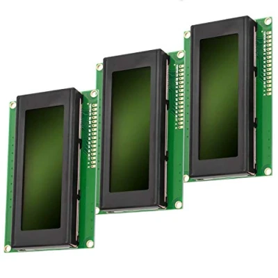 Image of AZDelivery Compatible with HD44780 2004 4x20 Serial LCD Black Character Green Backlight Display Board 3.3V 5V Arduino and Raspberry Pi Including E book! (Pack of 3)