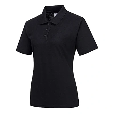 Image of Portwest Naples Women&#039;s Polo Shirt, Size: L, Colour: Black, B209BKRL