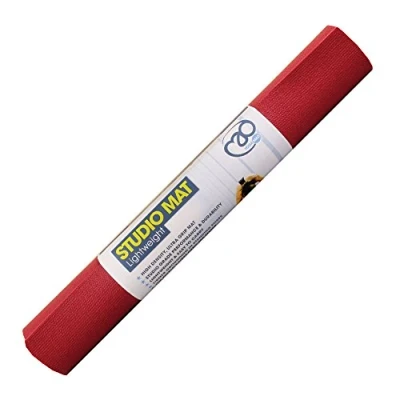 Image of Yoga Mad Studio Mat 183 x 60 4.5mm Non Slip High Density Exercise Used for Pilates, Yoga, Stretching, Home Workouts and General Fitness (Red)