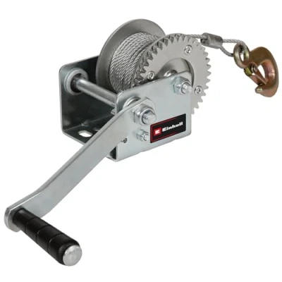 Image of Einhell Manual Cable Winch TC WI 500 (max. Bearing Force kg, 10 m Wire Cable, Return Lock, Non Slip Grip incl. Safety Hook and tab)