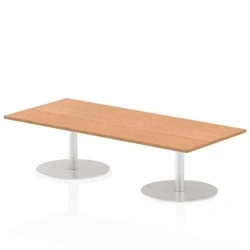 Image of Italia 1800 x 800mm Poseur Rectangular Table Oak Top 475mm High Leg