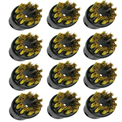 Image of SPARES2GO Brass Wire Brush Nozzles for Karcher Steam Cleaner (Pack of 12)