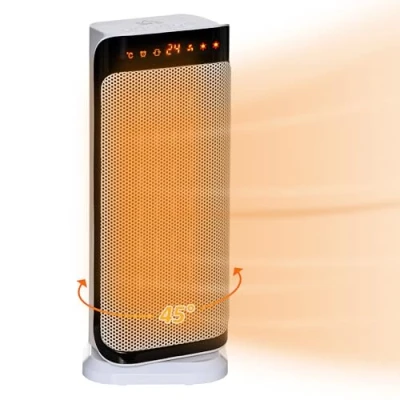 Image of HOMCOM 2000W Electric Heater, PTC Ceramic Portable Fan Heater with Overheating &amp; Tip Over Protection, 8H Timer, 45 Oscillating for Home, Office, Study, Bedroom
