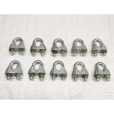 Image of 3MM Wire Rope Grips x10 (DIN741 Galvanised Commercial Cable Clamp Bulldog Clip)