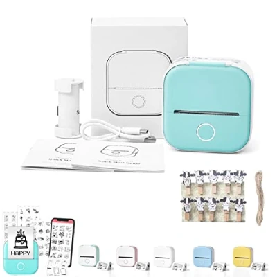 Image of Chagoo Mini Pocket Printer Inkless, Inkless Printer, Portable Instantly Sticker Thermal Wireless Bluetooth Photo Diy Scrapbook (Green)