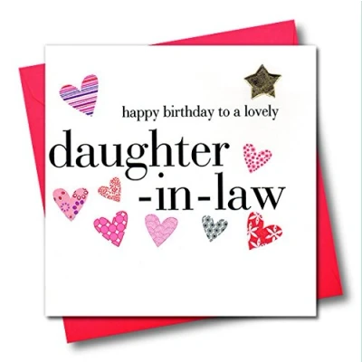 Image of Claire Giles Hearts and Stars Happy Birthday Daughter in Law Card