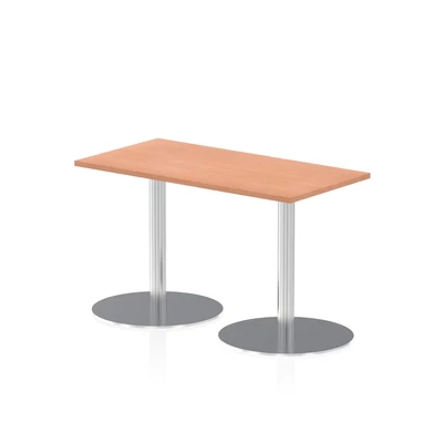Image of Italia 1200 x 600mm Poseur Rectangular Table Beech Top 725mm High Leg