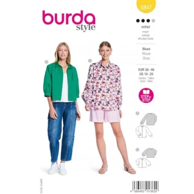 Image of burda Paper Cut Classic Women&#039;s Blouses #5847 Size 36 46
