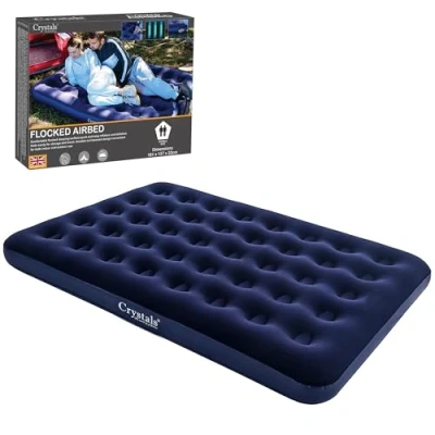 Image of Crystals Double Blow Up Air Bed, Quick Inflatable Camping Mattress Bed Waterproof Airbed, Beds for Adults &amp; Kids