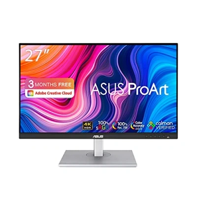 Image of ASUS ProArt Display PA279CV Professional Monitor 27&quot;, IPS, 4K UHD (3840x2160), 100% sRGB/Rec. 709, colour Accuracy ΔE &lt; 2, Calman Verified, USB C, Preset, Palette, Ergonomic Stand