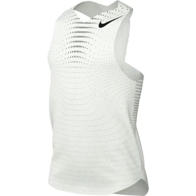 Image of Nike Performance Aeroswift Singlet Top, Men&#039;s, Size: Large, Summit white/black