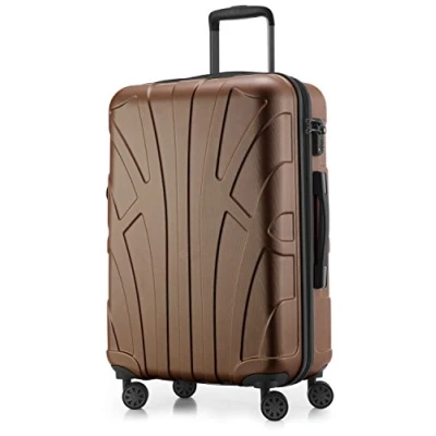 Image of SUITLINE Hardshell Suitcase, Travel Luggage, TSA, 66 cm, Approx. 58 liters, 100% ABS mat, Brown