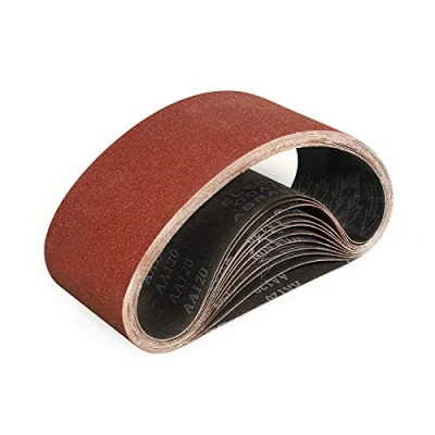 Image of Sruhrak 100X610mm Abrasive Sanding Belt Set 12 Pack 120 Grits Sandpaper Belts for Portable Sander