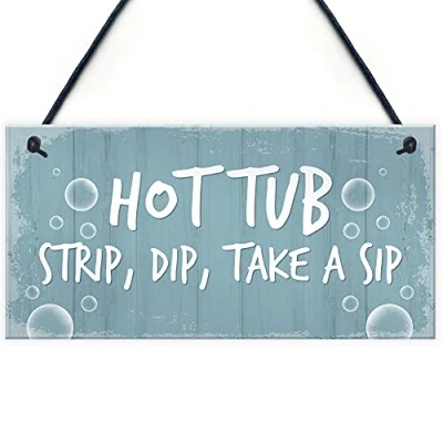 Image of RED OCEAN Hot Tub Sign Funny Decor Garden Summerhouse Plaque Home Gift
