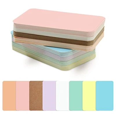 Image of 120Pcs Small Blank Paper Message Note Business Cards, 3.5x2&#039;&#039; Mini Index Cards for Gift, 8 Colors Vocabulary Word Flash Study Double Sided, Colored Notecards Unlined