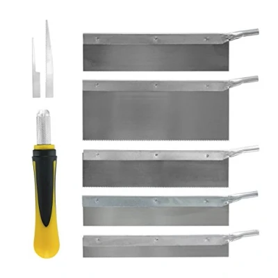 Image of Modelcraft PKN1300 Saw Set for Modelling and Craft (8 Piece Set), Yellow