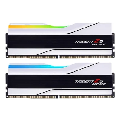 Image of G.SKILL Trident Z5 Neo RGB Series (AMD Expo) DDR5 RAM 48GB (2x24GB) 6400MT/s CL32 39 102 1.35V Desktop Computer Memory UDIMM Matte White (F5 6400J3239F24GX2 TZ5NRW)