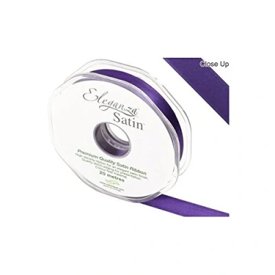 Image of ELEGANZA Double Faced Satin 15mm x 20m Plum No.49, 15 mm 20 m