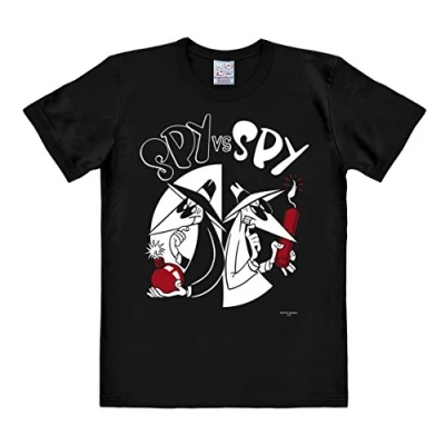 Image of Logoshirt® Mad Magazine Comic Spy vs I Print T Shirt Men &amp; Women Black Licensed Original Design, Size S