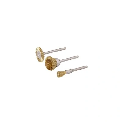 Image of Silverline Rotary Tool Brass Wire Brush Set 3pce 5, 15, 20mm Dia