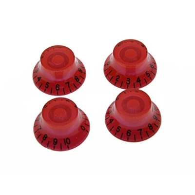 Image of Dopro 4pcs Red w/Black Number LP Guitar Bell Knobs Top Hat for Les Paul