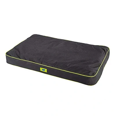 Image of Ferplast Dog Mat &amp; Cat Orthopedic Bed Small Machine Washable Mattress Waterproof Scratchproof Removable Padding Soft Polo 65 x 40 h 8 CM, S, BLACK