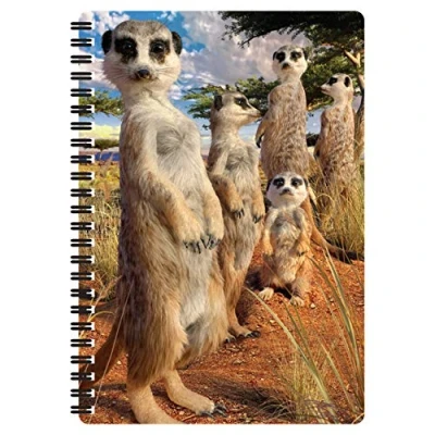 Image of 3D LiveLife A5 Notebook Meerkat Gaze from Deluxebase. 80 Page Lenticular Notebook. Superb School or Office Stationery with Artwork Licensed Artist David Penfound