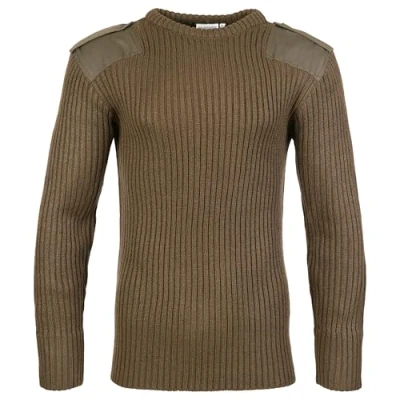 Image of Fort Mens Crew Neck Combat Jumper, Olive Green, 28 UK