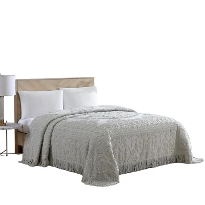 Image of Beatrice Home Fashions Medallion Chenille Bedspread, King, Gray