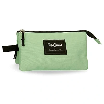Image of Pepe Jeans Aris Triple Case Green 22x12x5 cm Polyester, Green,
