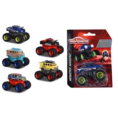 Image of Majorette 212057255 Assortment Rockerz, Die Cast with Freewheel &amp; Suspension, Monster Truck, 1:64, 5 sort, Multicoloured