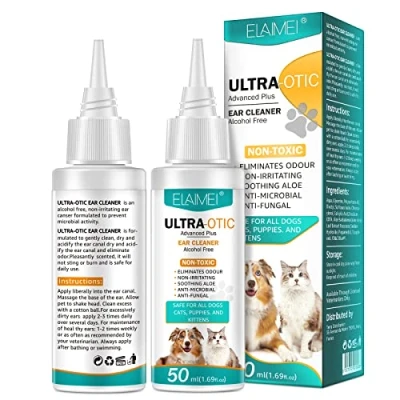 Image of JSBNQRMZ Ear Care For Dogs,50ml Cleaner Dogs Provides Relief Yeast Infection,Itching And Odours Drops Is An Antibacterial Dog Puppy,Cats