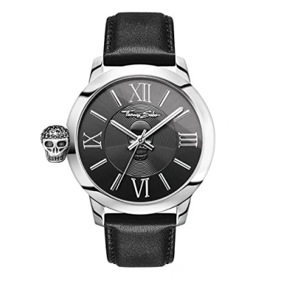 Image of Thomas Sabo Men&#039;S Watch Rebel with Karma Black Silver Analogue Quartz