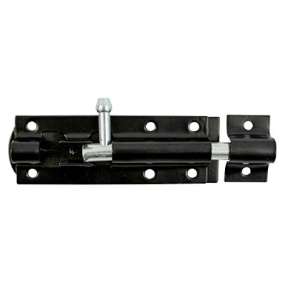 Image of TIMCO Straight Tower bolt Black 6&quot; Great for securing flush fitting gates and shed doors in a closed position, adding increased security One pack fixings included.