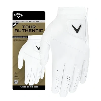 Image of Callaway Golf Tour Authentic Men&#039;s Glove 2025 Left Hand for Right Handed Golfer, S, White
