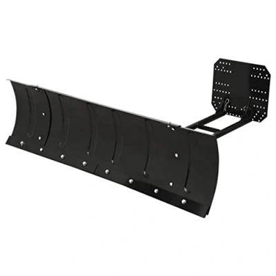 Image of vidaXL Black Snow Plough for ATV, Powder Coated Durable Steel Construction with Adjustable Angles and Mounting Accessories Efficient Clearing