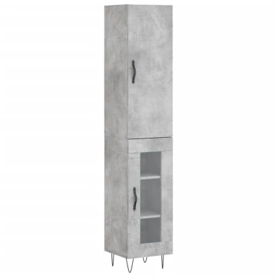 Image of vidaXL Highboard Concrete Grey 34.5x34x180 cm Engineered Wood