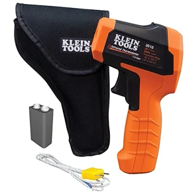 Image of KLEIN TOOLS Infrared Thermometer, Digital Thermometer Gun with Dual Targeting Laser, 20:1, IR10, Black