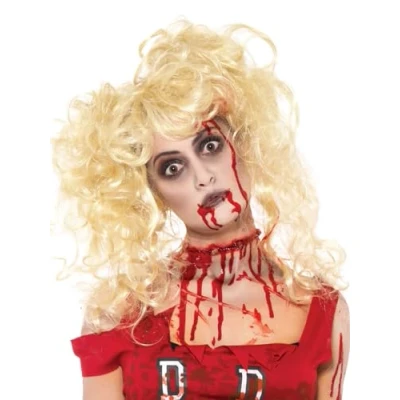 Image of Smiffys Make Up FX, Zombie Kit, Red Grease, with Facepaint, Blood Capsules &amp; Sponge, Cosmetics and Disguises Fancy Dress, Dress Disguises.