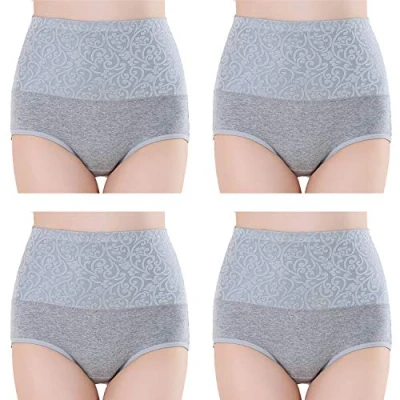 Image of TRISTIN Cotton Knickers for Women High Waist Full Briefs Ladies Stretch Panties Tummy Control Hipster Underwear