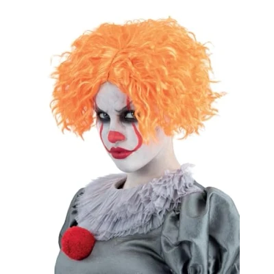 Image of Smiffys IT Chapter Two Wig for Adults, Short and Wavy Orange Wig, Officially Licensed Pre Styled, Ideal Halloween, Stag Hen Nights, Themed Fancy Dress